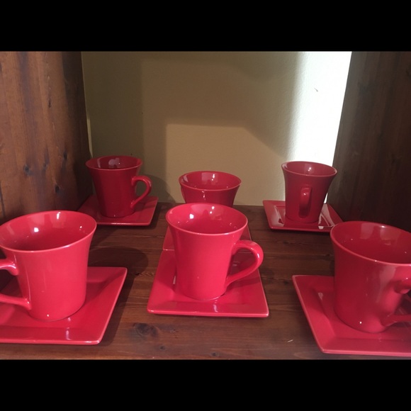 Red Cup & Saucer from 10 Strawberry Street - Picture 2 of 2